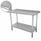 Thumbnail image #3 for Advance Tabco FAG-245 60" x 24" 430 Stainless Steel Work Table with Rear Up-Turn and Galvanized Undershelf