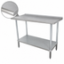 Thumbnail image #3 for Advance Tabco 60 Inch x 24 Inch 430 Stainless Steel Work Table with Rear Up-Turn and Galvanized Undershelf