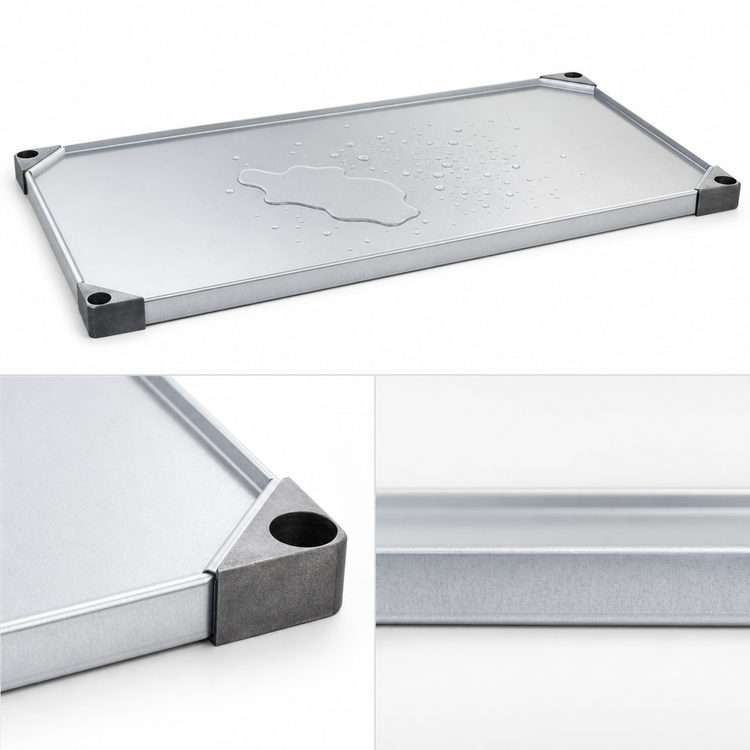 Product image #3 for Metro Super Erecta 60"W x 21"D Solid Galvanized Steel Shelf with Raised Ship's Edge