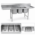 Thumbnail image #3 for Eagle Group 314 Series Floor Model 3-Compartment Sink with Left Drainboard, 304 Stainless Steel, 80-3/4 x 31-3/4 Inch