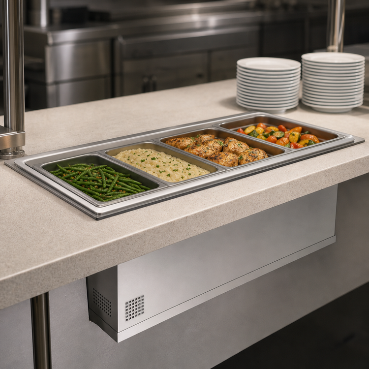 Product image #3 for Hatco HWBI-43D Rectangular Drop-In Heated Well with Drain, Insulated, 4 Third-Size Pan Capacity