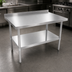 Thumbnail image #3 for John Boos Stallion 60 x 24 Inch Stainless Steel Budget Work Table with Backsplash and Undershelf