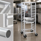 Thumbnail image #3 for Channel Manufacturing ETPR-3S3 18-Pan Aluminum Side-Load Steam Table Pan Rack, 12 x 20, 3-Inch Spacing, 36-Inch High