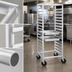 Thumbnail image #3 for Channel Standard Series Aluminum Side-Load 12 x 20 Steam Table Pan Rack with 5-Inch Swivel Stem Casters, 36-Inch High, 18-Pan Capacity