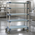 Thumbnail image #3 for MetroMax 4 5-Tier Mobile Starter Polymer Shelving Unit with 4 Open Grid Shelves and 1 Solid Shelf, 60 x 18 x 80 Inches, Blue