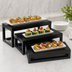 Thumbnail image #3 for American Metalcraft 3-Piece Rectangular Black Wood Buffet Riser Set