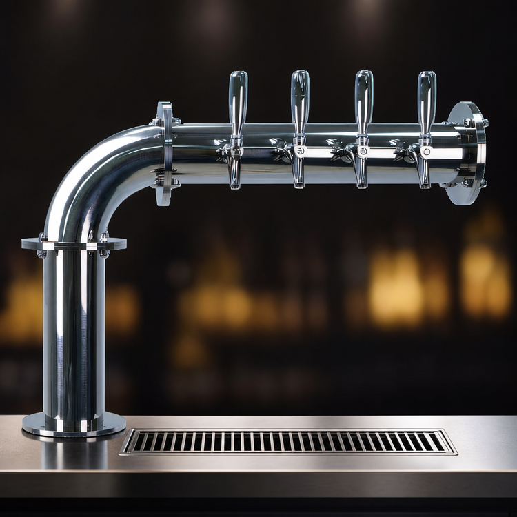 Product image #3 for Micro Matic Titan L 4-Faucet Countertop Glycol-Cooled Stainless Steel Draft Tower