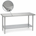 Thumbnail image #3 for Duke Manufacturing 418-2430 30 x 24 x 36 Inch Stainless Steel Work Table, 18-Gauge 400 Series Top, Flat Top, Galvanized Undershelf