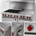 Thumbnail image #3 for American Range 60-Inch Green Flame Gas Range with 36-Inch Griddle, 4 Open Burners, Standard Oven, and Space Saver Oven
