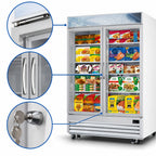 Thumbnail image #3 for Everest Refrigeration EMGF48 Two-Section Reach-In Glass Door Merchandiser Freezer, 48 Cu. Ft., Self-Contained Bottom-Mount Refrigeration