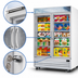 Thumbnail image #3 for Everest Refrigeration Two-Section Reach-In Glass Door Merchandiser Freezer, 48 Cu. Ft., Self-Contained Bottom Mount
