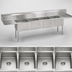 Thumbnail image #3 for John Boos E-Series 4-Compartment Sink with 2 Drainboards, 100-Inch Wide, 14-Inch Deep Bowls