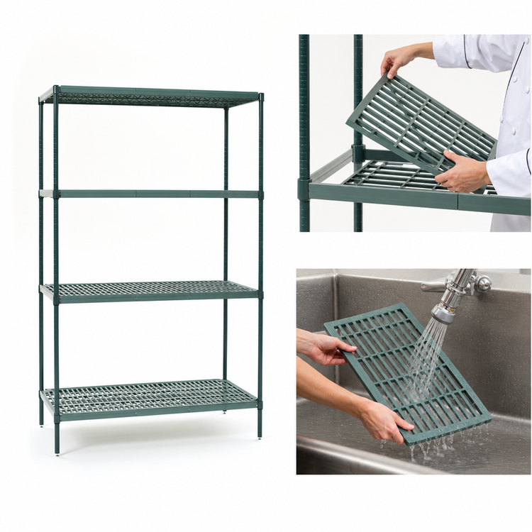 Product image #3 for Metro Super Erecta Pro 4-Shelf Stationary Polymer Shelving Unit, 36"W x 18"D x 74"H