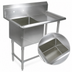 Thumbnail image #3 for John Boos Pro-Bowl 1-Compartment Stainless Steel Sink with Right Drainboard and 10-Inch Backsplash, 48-3/16 Inch Wide