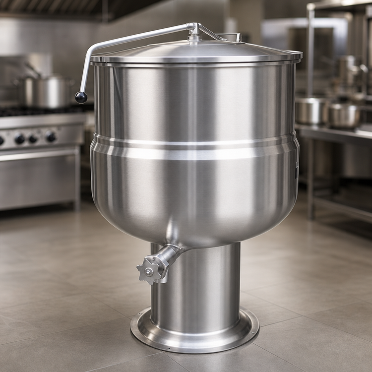 Product image #3 for Crown DP-20 Stationary Direct Steam Kettle, 20 Gallon, Pedestal Base
