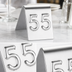 Thumbnail image #4 for American Metalcraft Embossed Stainless Steel Mini Table Number Tent Set, 401-600