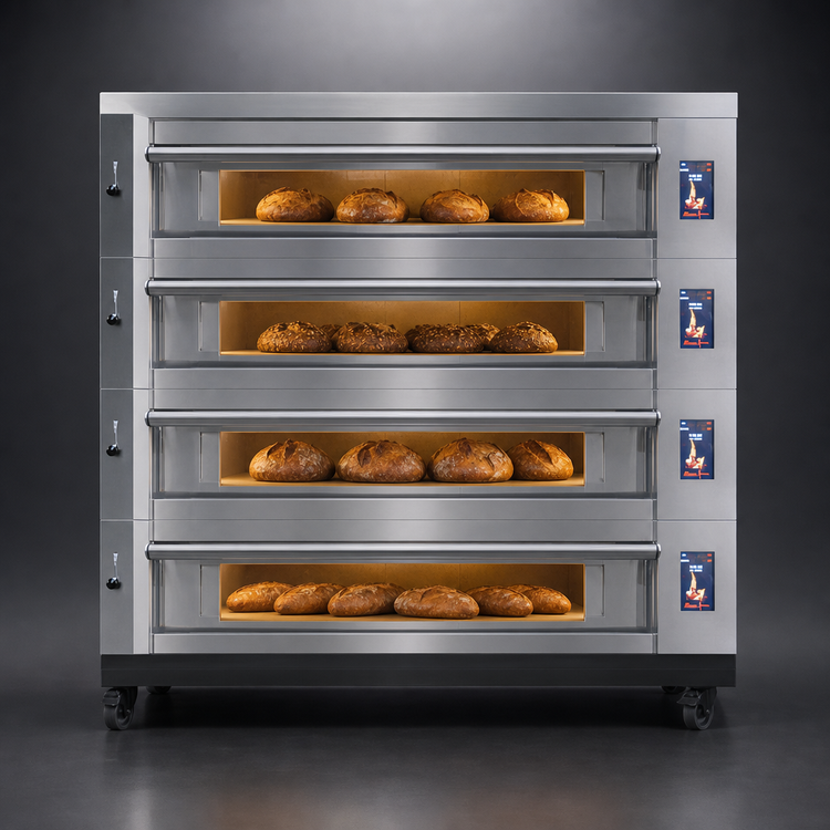 Product image #3 for Marra Forni ELST55-36/4 Four-Deck Electric Stackable Deck Oven with 55 x 36-Inch MarraStone Cooking Surface