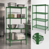 Thumbnail image #3 for Steel Works Stainless Heavy Duty 4-Tier Green Epoxy Wire Shelving Unit, 30 x 21 x 74 Inches