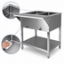 Thumbnail image #3 for Klinger's Trading SW4H208 4-Pan Sealed Well Electric Steam Table, Stationary Floor Model with Open Shelf Base