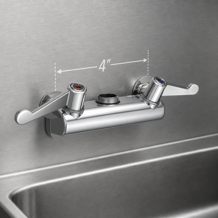 Product image #3 for equip 4-Inch Wall Mount Mixing Faucet, Less Nozzle, Ceramic Cartridges, Wrist Action Handles