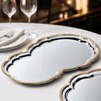 Thumbnail image #3 for Vollrath Odyssey™ 47265 Large Oval Chrome-Plated Serving Tray with Decorative Engraving, 18-1/8 x 13 Inches Case of 12