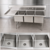 Thumbnail image #3 for Klinger's Trading Economy Three-Compartment Stainless Steel Sink with Left Drainboard, 78-Inch Wide