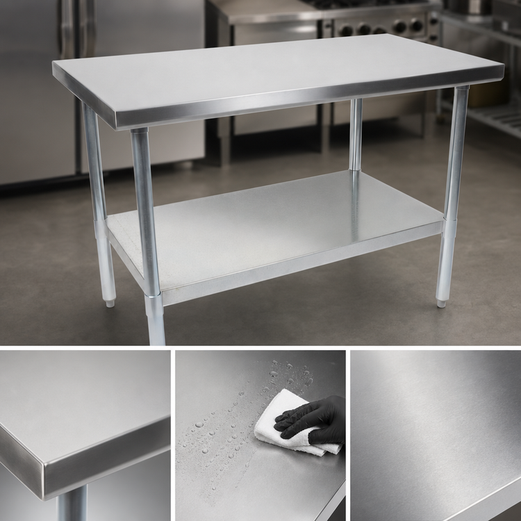 Product image #3 for John Boos Stallion Economy Stainless Steel Work Table with Adjustable Undershelf, 84 x 24 Inches