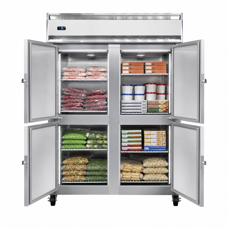 Product image #3 for Continental Refrigerator 2FESNSAHD Extra-Wide Shallow Depth Two-Section Reach-In Freezer with Half Solid Doors