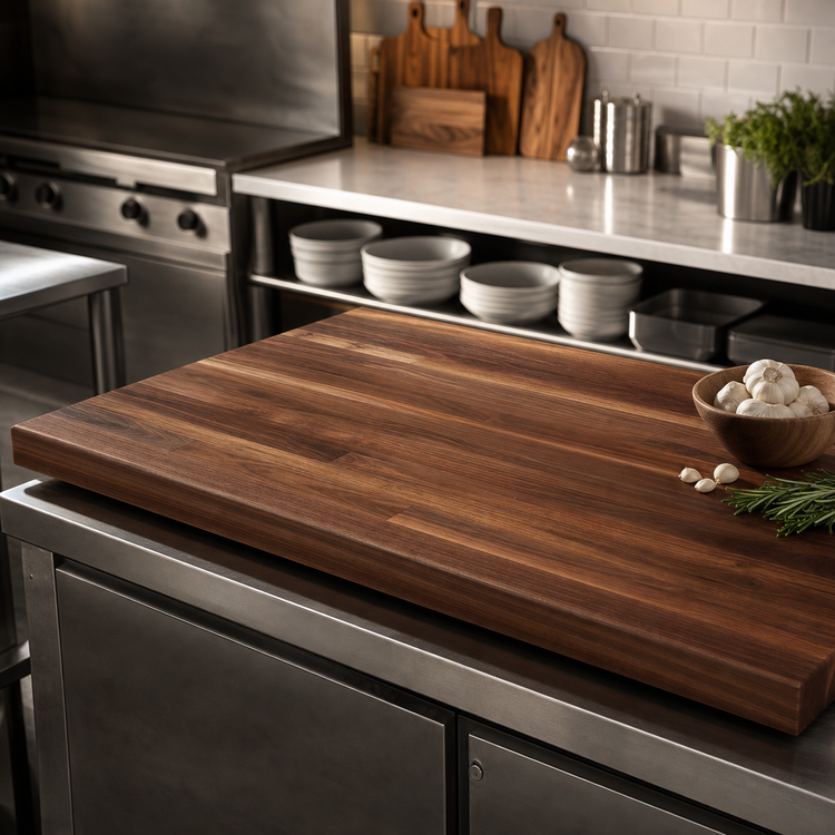 Product image #3 for John Boos Boos Block 48 x 38-Inch American Black Walnut Kitchen Countertop with Varnique Finish