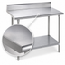 Thumbnail image #3 for Advance Tabco 30 x 30 Inch Stainless Steel Work Table with 5 Inch Backsplash, Galvanized Undershelf and Legs