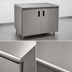 Thumbnail image #3 for Advance Tabco 48-Inch x 24-Inch Enclosed Stainless Steel Work Table with Cabinet Base, Mid-Shelf, and Hinged Doors