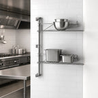 Thumbnail image #3 for Metro Super Erecta SW33C 18-Inch Chrome-Plated 2-Tier Post-Type Wall-Mount End Unit