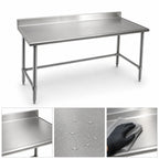 Thumbnail image #3 for Eagle Group Spec-Master T3684STEM-BS Stainless Steel Work Table, 84 x 36 in, 4-1/2 in Backsplash, Open Base