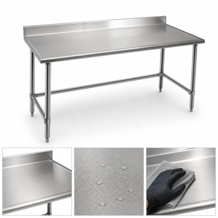 Product image #3 for Eagle Spec-Master Marine Series Stainless Steel Work Table with 4-1/2-Inch Backsplash, 84 x 36 Inches