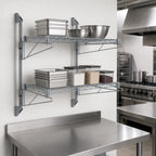 Thumbnail image #3 for Quantum WC34-CB1872GY Wall-Mount Cantilever Double-Shelf Shelving Unit, 72 x 18 Inches, Gray Epoxy Antimicrobial Finish