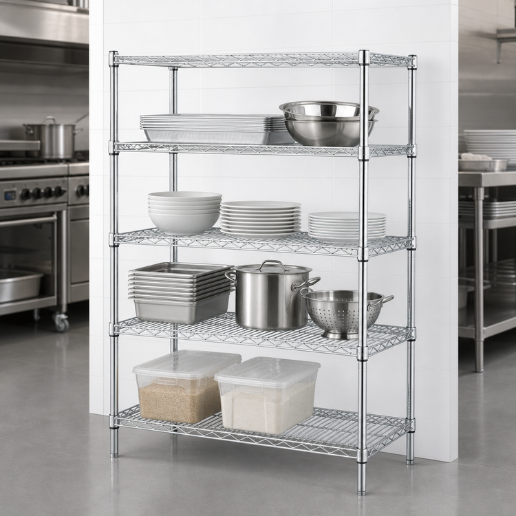 Product image #3 for Metro Super Erecta 4-Shelf Stationary Wire Shelving Starter Unit, 42 x 21 x 63 Inches, Chrome Plated