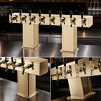 Thumbnail image #3 for Perlick Corporation 4006-12BTF Countertop Glycol-Cooled Bridge Tee Draft Beer Tower, 12-Faucet, Brass Finish