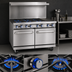 Thumbnail image #3 for Imperial Pro Series 48-Inch Gas Restaurant Range with 6 Open Burners, 12-Inch Griddle, Standard Oven, and Open Cabinet