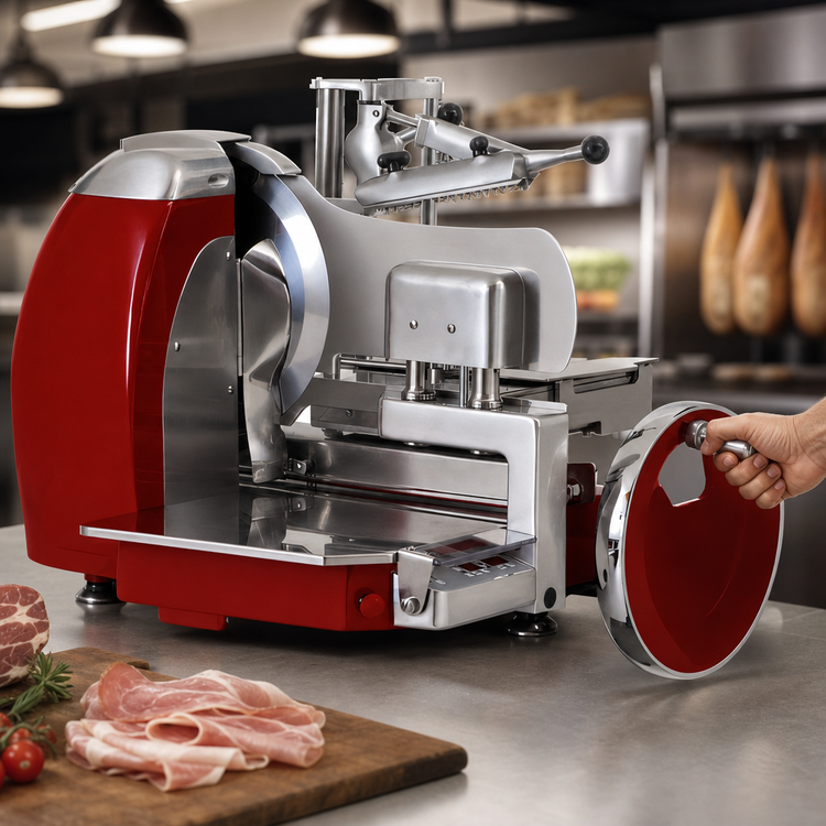 Product image #3 for Trento Omas 14.5-Inch Semi-Automatic Volano Flywheel Meat Slicer, 1 HP, 120V