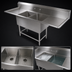 Thumbnail image #3 for John Boos Pro-Bowl 2-Compartment 14-Gauge Stainless Steel Sink with Left and Right Drainboards, 71-1/4 Inch x 25-1/2 Inch