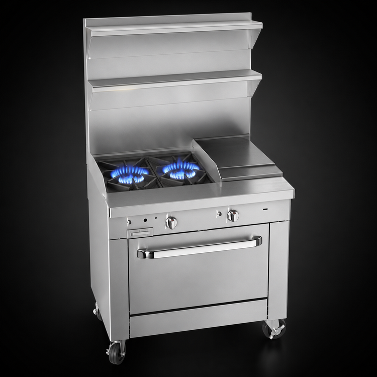 Product image #3 for Southbend Platinum 32-Inch Heavy Duty Gas Range with 2 Open Burners and 16-Inch Hot Top