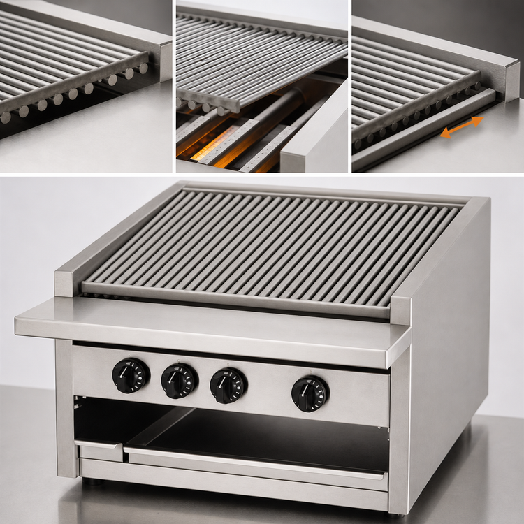 Product image #3 for Bakers Pride Dante Series L-24RS-R 24-Inch Countertop Gas Radiant Charbroiler