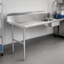 Thumbnail image #3 for Steel Works Stainless 72-Inch Soiled Dish Table, Left-to-Right Layout, with Pre-Rinse Bowl, 16-Gauge 304 Stainless Steel