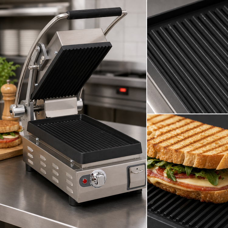 Product image #3 for Star Pro-Max 2.0 7.5-Inch Grooved Cast Iron Commercial Panini Press, 240V