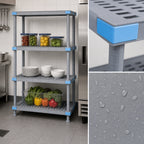 Thumbnail image #3 for Quantum Millenia QP184250VS-4 4-Shelf Polymer Starter Shelving Unit, 42W x 18D x 50H, Gray