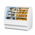 Thumbnail image #3 for True Manufacturing 59-1/4 Inch Dual Zone Curved Glass Full-Service Glass Merchandiser with Self-Contained Refrigeration, White