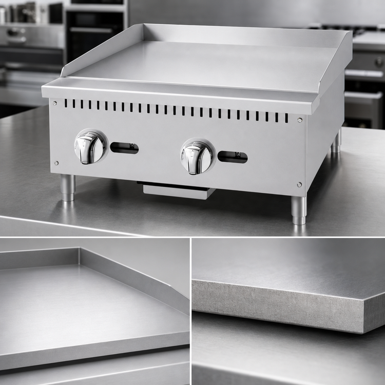 Product image #4 for CookRite ATMG-24 Heavy Duty 24-Inch Manual Gas Countertop Griddle
