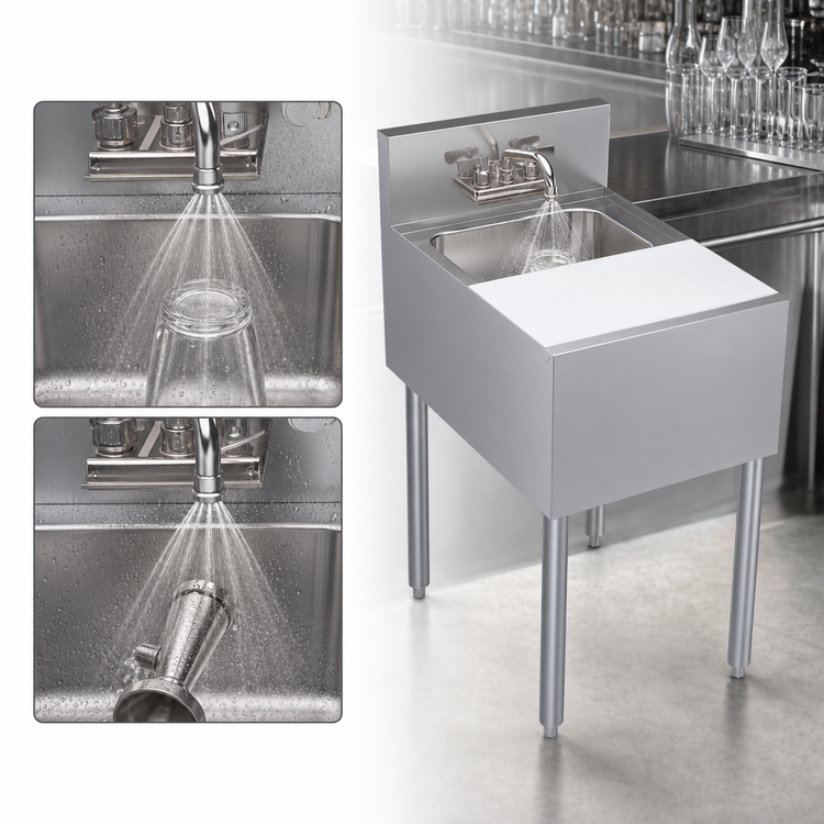 Product image #3 for Krowne Royal Series 18-Inch Underbar Speed Station with Speed Rinser and Cutting Board