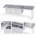 Thumbnail image #3 for Advance Tabco 3-Compartment Sink Dishtable with 11-Inch Right Drainboard, 83-Inch Wide