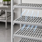 Thumbnail image #4 for Cambro Camshelving® Premium CPSK2424V5480 Vented Polymer Shelf Kit, 24 x 24 Inches, 5 Shelves, Speckled Gray